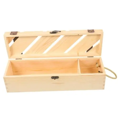 Produktbild: TOPBATHY Box Weinflaschenbox Biertaschenträger Weinpräsentation Weinflaschenträger Weinhalter Biertaschenträger Weintragetasche Weinorganisator Partyzubehör Weinkisten Kiefernholz