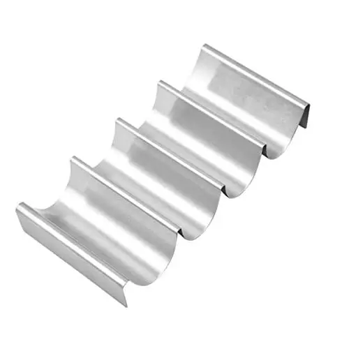Produktbild: TOPBATHY Edelstahl Taco Halter FüR Burritos Und Pfannkuchen - Stabiler StäNder FüR Familienfeiern Grillabende Und Zuhause 25 cm X 12 cm X 4 cm