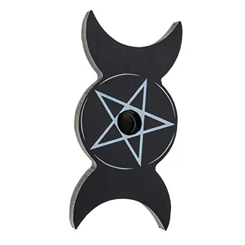 Produktbild: TOPBATHY Stabiler Dreifach-kerzenständer Aus Holz Mit Pentagramm-Design Sternförmiger Kerzenhalter Heimdekoration Für Religiöse Rituale Weihnachtsfeiern