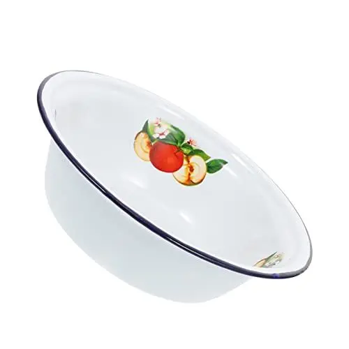 Produktbild: TOPBATHY Emailleschale Küche Emaille Waschbecken Mischschale Praktische Chinesische Salat Schüssel Dekorative Türkische Servierschale für ?l Eisdessert 20 cm Rührschüssel