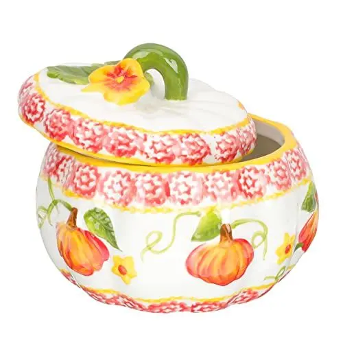 Produktbild: TOPBATHY Kürbis Candy Pot Keramik Lagerung Jar Halloween Candy für Halloween Candy Party
