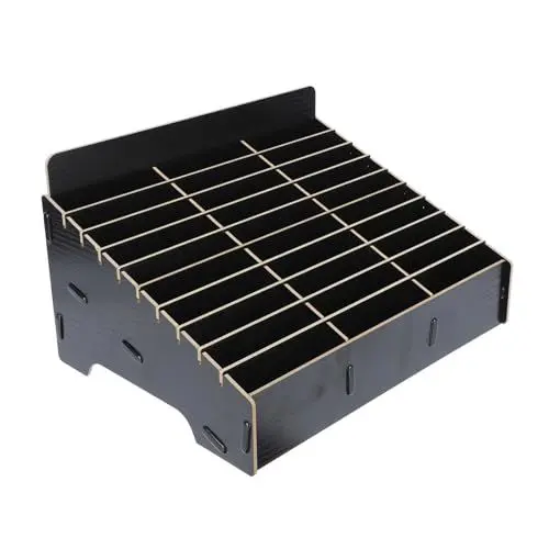 Produktbild: Cabilock Holz 30 Grid Handys Lagerung Box Handy Aufbewahrungsbox Handygarage Schule Desktop Organizer Handy Halter für Büro Schule Klassenzimmer Visitenkarte Stift Bleistift Schwarz