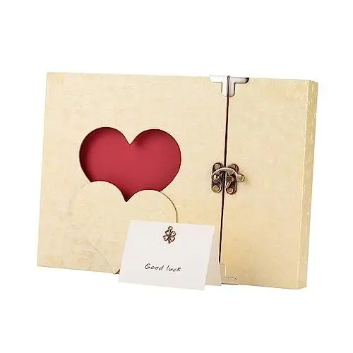 Produktbild: TOPBATHY Vintage Scrapbook Album Mit Herz- Fotoalbum Beige Selbstklebend Für Hochzeit Erinnerungen Und Persönliche Gestaltung