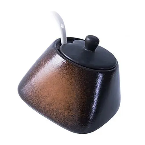 Produktbild: TOPBATHY Küchen Gewürzbehälter Aus Keramik Mit Löffel Praktischer Gewürzorganizer Für Salz Und Pfeffer Für Heimische Küche Design Für Stilvolles Kochen
