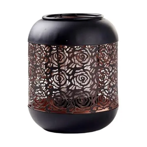Produktbild: TOPBATHY Kerzenbecher Kaffeekerzen Tischdekoration Teelicht Votivkerzen romantisches Dekor Retro-Dekor graceling dekoration schlafzimmer Aromakerzentasse hohler Kerzenbehälter Eisen Black