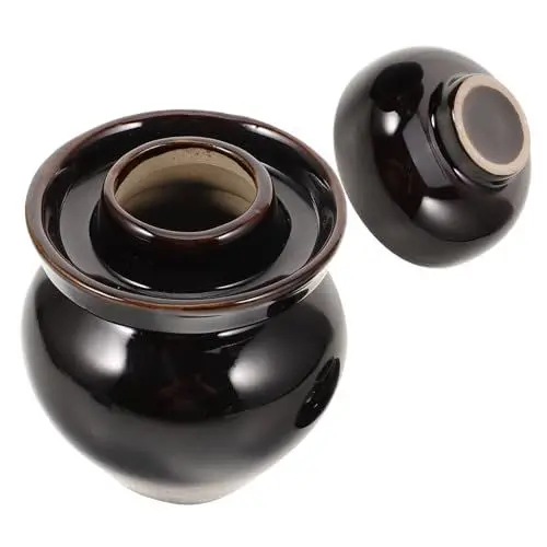 Produktbild: TOPBATHY Kimchi-Altar lagercontainer gewürz dosen Food Container Lebensmittel behälter gemüseerde Kimchi-Behälter Einmachglas luftdichter Gärbehälter Glas für Gurke Keramik