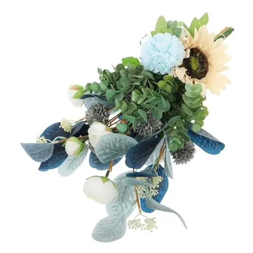 Produktbild: TOPBATHY Künstliche Sonnenblume Sonnenblumen-wohnkultur Lichthausdekorationen Für Zu Hause Künstliche Heimdekorationen Gefälschte Blumenpflanze Roséwein Ornamente Hochzeit Seidentuch