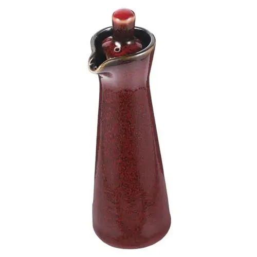 Produktbild: TOPBATHY Ölglas Küche Japanischer Saucenspender Keramik Gewürzflasche Rot Leicht Zu Reinigen