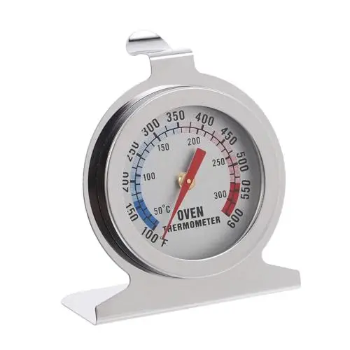Produktbild: TOPBATHY Ofenthermometer Temperaturmesser Ablesbares Fleischthermometer Genaues Fieberthermometer Thermometer Ofen Grilltemperaturfühler Küchenthermometer Rostfreier Stahl Silver