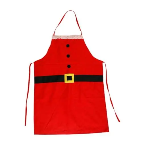 Produktbild: TOPBATHY Partyschürzen Weihnachtsküchenschürzen Kochschürze in Erwachsenengröße stillschürze überwurfschürze Babylätzchen Weihnachtsschürze Weihnachten schmücken Kleidung Kind rot