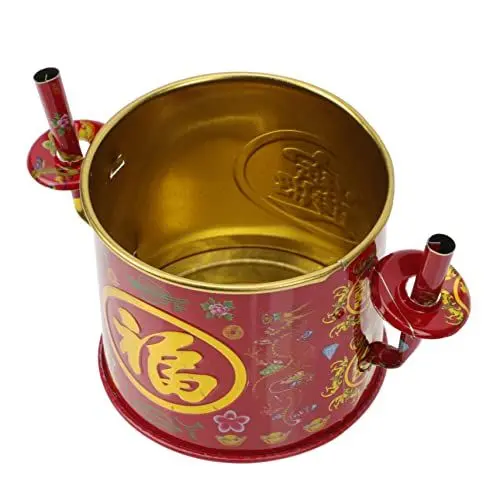 Produktbild: TOPBATHY Räuchergefäß chinesische Räucherschale Weihrauchbrenner-Dekoration Kessel Outdoor Räucherbehälter Opfer Räucherstäbchenhalter runder Weihrauchbrenner exquisiter Räucherofen Eisen