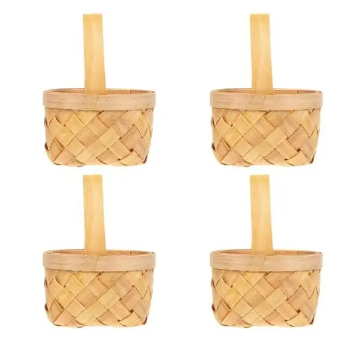 Produktbild: TOPBATHY Rattan-Handgewebter 4er Set Einkaufskorb - Präsentkorb Leer Für Tägliche Nutzung - Partys Und Bankette - Körbe & Behälter- Ideal Als Geschenkkorb