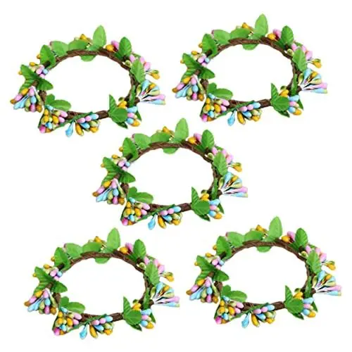 Produktbild: TOPBATHY Ring 5st Osterkranz Frühlingskranz Mini-osterkränze Für Die Haustür -eukalyptus-Kranz Türschild Türkranz Modern Gastgeschenke Für Ostern Bastelpapier Kerze Dekorative Gegenstände