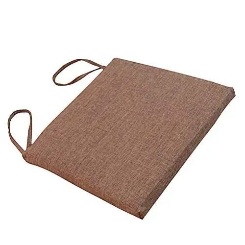 Produktbild: TOPBATHY Sitzkissen mit Bändern, quadratisch, waschbar, rutschfest, für Küche, Esszimmer, Stuhlkissen, tragbare Stuhlkissen, universelle Bürostuhl-Pads