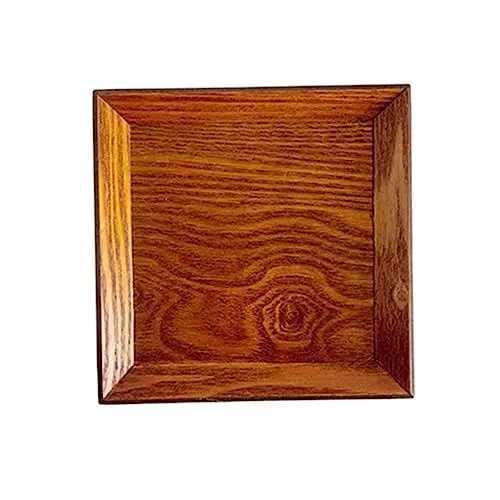 Produktbild: TOPBATHY Vielseitiges Sushi-tablett Snackteller Teller Trockenfrüchte Desserthalter Quadratische Form 10 5 X 10 5 X 2 Cm Hitzebeständiges Holz Küchenwerkzeug