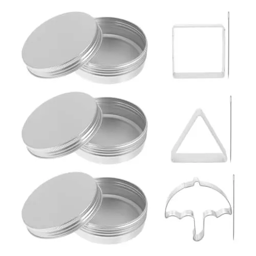 Produktbild: TOPBATHY Cookie Cutters Sugar Form: 3 Sätze Koreanisches Spiel Keksschneider Regenschirm Dreieck Quadratisch Sugar Pie Formen mit Zinn Hülle Nadel Koreanisches Spiel