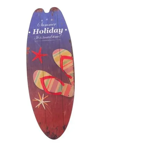 Produktbild: TOPBATHY Surfbrett Holzschild Surf Zubehör Meeresornamente Finnen Barschilder Wand Bootsdekor Papas Werkstattschild Surfbrett Küsten Nautische Dekoration Strandparty Surfschild