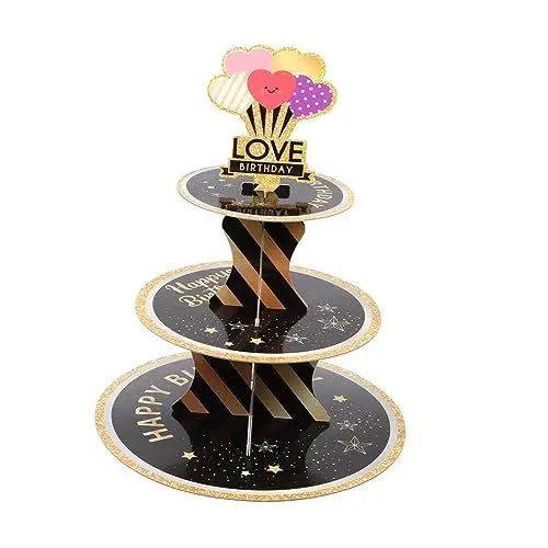 Produktbild: TOPBATHY 3-stöckiger Kuchenständer Aus Papier Tischständer für Kuchen Hochzeit Macaron-
