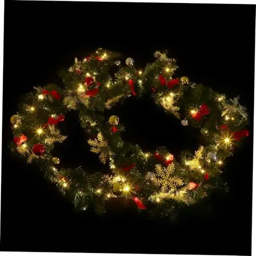 Produktbild: TOPBATHY Weihnachtsdekoration Rattan Weihnachtsgirlande Pflanzendekoration Outdoor Weihnachtsdekoration Künstliche Kieferngirlanden Künstliche Kieferngirlande Kunststoffgirlande DIY