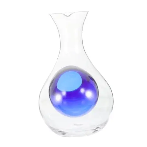 Produktbild: TOPBATHY Weinspender Aus Glas Schnaps Dekanter Sake-server-flasche Sake-flasche Mit Eistasche Kühler Schnapsgläser Bier Whisky-eisdekanter Saft Dekanter Weinkrug Karaffe Trinken Stand Blue