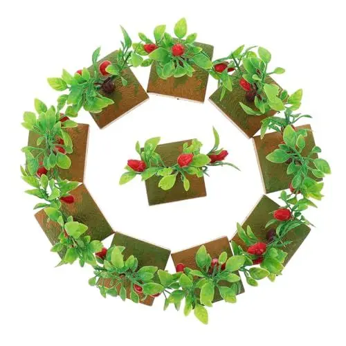 Produktbild: TOPBATHY Wohnkultur 10st Künstliches Obstbaummodell Zubehör Für Spielhäuser Eisenbahnspielzeug Gartenverzierung Modelleisenbahnbäume Pfirsichbaum-Modell Draussen 7c PVC Blumentopf