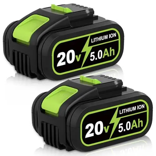 Produktbild: 2 Stück 5000mAh Ersatzakku für Worx Akku 20V 5.0Ah für Worx WA3525 WA3578 WA3520 WA3575 WX550L WG629 WG547 WG545 WG801 WG320 WX176L WX68 2L WG16