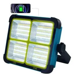Produktbild: TOPBOS 100W LED Baustrahler Akku,Wiederaufladbarer Strahler Solar,4 Lichtmodi,10000LM, baustrahler akku mit 16500mAh,Magnetfunktion,Led Strahler Akku für Baustelle Garage,Camping Notfall,Arbeit,Angeln