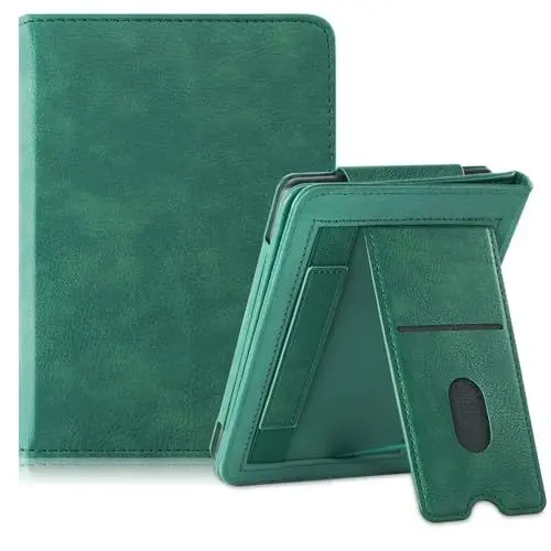 Produktbild: TOPCASE Hülle für Kobo Clara Colour/BW/Kobo Clara 2e/Tolino Shine 4 eReader 6 Zoll mit Standfunktion und Kartensteckplatz,Mgrün