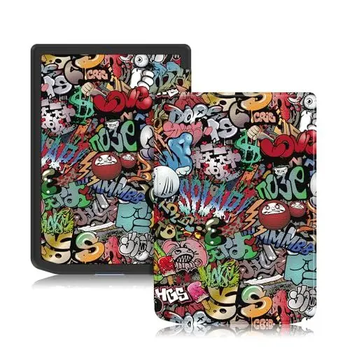 Produktbild: TOPCASE Hülle für Pocketbook Verse PB629/Verse Pro PB634 mit Funktion Auto Schlaf/Wach,Graffiti