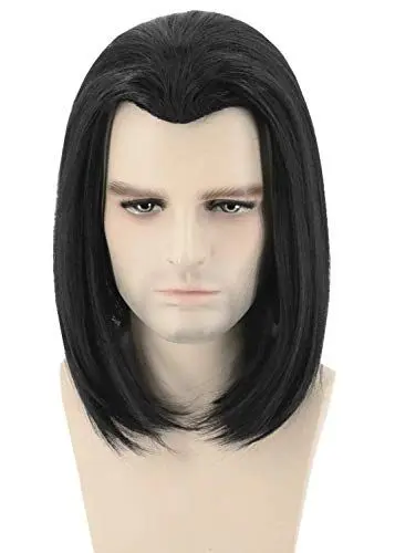 Produktbild: Topcosplay Herren Perücke Schwarz Lang Gerade Perrücke für Cosplay Halloween Karneval