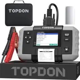 Produktbild: TOPDON BT600 Batterietester KFZ 12V 24V, 100-2000 CCA Autobatterie tester mit Drucker, 3,5 Zoll Farbbildschirm, 5,9 Fuß Kabel, Mini-USB für Software-Update, Verfügbar für Heimwerker und Profis