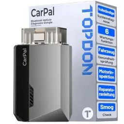 Produktbild: TOPDON Carpal-A OBD2 Diagnosegerät für Alle Fahrzeuge, Bluetooth obdii Diagnosewerkzeug All System, 6 Dienste Zurücksetzen, AutoVIN, Smog-Check, Reparatur-Leitfaden, Motor-Inspektion