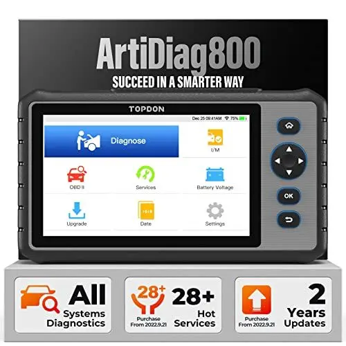 Produktbild: TOPDON OBD2 Diagnosegerät ArtiDiag800, Alle Systemdiagnosen&28 Servicefunktionen, Diagnosegerät Auto für alle Fahrzeuge, AutoVIN, 2 Jahr kostenloses Update(Kauf nach 2022.9.21)
