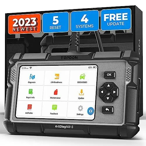 Produktbild: TOPDON OBD2 Diagnosegerät Auto AD500S, 4 diagnosegerät für ABS SRS Motor und Getriebe, 5 Servicefunktionen für Öl, BMS, ABS, DPF und Drosselklappe regulieren, kostenlosem Lifetime-Upgrade