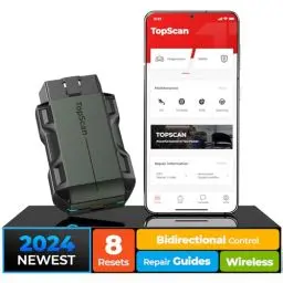 Produktbild: TOPDON Topscan OBD2 Diagnosegerät, Bluetooth OBDII Diagnosewerkzeug für All System, Bidirektionale Kontrolle/Aktive Test, Fahrzeugleistungstest für iPhone & Android All Software 1 Jahr Gratis