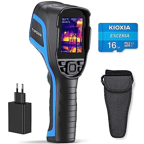 Produktbild: TOPDON Wärmebildkamera TC004, 256x192 IR Auflösung, Professional Handheld Infrarotkamera Tragbare Thermokamera mit PC-Analyse & Videoaufzeichnung Unterstützt, 16GB SD-Karte, 12 Stunden Akkulaufzeit