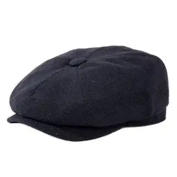 Produktbild: TOP-EX L/XL/XXL Merinowolle Schiebermuetze Herren 8 Panel Peaky Fischgräten Tweed Retro Schiebermütze Schlägermütze Gatsby Cap Warme Wintermütze Vintage Golf Fahrermütze Blau-Fischgrätenmuster XXL