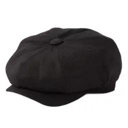 Produktbild: TOP-EX L/XL/XXL Merinowolle Schiebermuetze Herren 8 Panel Peaky Fischgräten Tweed Retro Schiebermütze Schlägermütze Gatsby Cap Warme Wintermütze Vintage Golf Fahrermütze Schwarz L