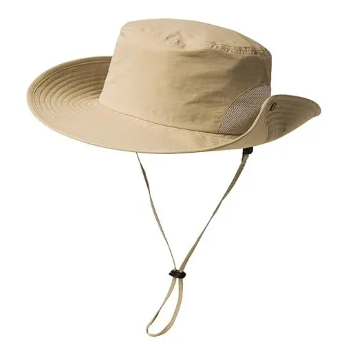 Produktbild: TOP-EX Sommer Sonnenhüte Golf Bucket für Männer mit Großem Kopf Breiter Rand Boonie Safari Wasserdicht Strand UPF50+ Angeln Wandern Beige Groß X-Groß L XL