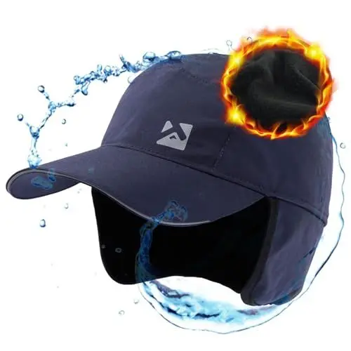 Produktbild: TOP-EX Übergroße XL/XXL Herren Damen wasserdichte Winter-Baseballkappe mit Fleece gefütterten Ohrenschützern und Trapperhut für kaltes Wetter extra große Köpfe X-Large Marineblau
