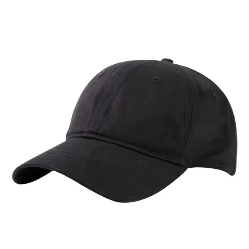 Produktbild: TOP-EX Unisex 100% Bio-Baumwolle Baseball Cap Herren Damen Basecap UV-Schutz Sommer Sport Running Golf Cap Faltbar Leicht Schwarz M/L
