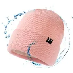 Produktbild: TOP-EX wasserdichte Wintermütze Herren & Damen, Warme Fleece-gefütterte Strickmütze Beanie, Atmungsaktive Outdoor Lauf- & Skimütze, Winddichter Regenschutz, Herrenmütze Rosa S/M