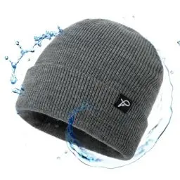 Produktbild: TOP-EX wasserdichte Wintermütze Herren & Damen, Warme Fleece-gefütterte Strickmütze Beanie, Atmungsaktive Outdoor Lauf- & Skimütze, Winddichter Regenschutz, Herrenmütze Grau L/XL