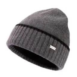 Produktbild: TOP-EX XL/XXL 100% Merinowolle Winter Beanie Herren Warme Wintermuetze für Damen Fleece Futter Wollmuetze Strickmuetze Grau XL/XXL