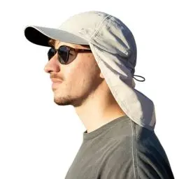 Produktbild: TOP-EX XL/XXL wasserdichte Baseball Cap Herren mit Nackenklappe UPF 50 Sonnenhüte Damen, Faltbar Sommerhüte Safari Wandern Outdoor-Hut Atmungsaktiv Verstellbar Grau M/L