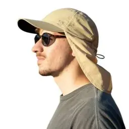Produktbild: TOP-EX XL/XXL wasserdichte Baseball Cap Herren mit Nackenklappe UV-Schutz Sonnenhüte Damen, Faltbar Sommerhüte Safari Wandern Outdoor-Hut Atmungsaktiv Verstellbar Khaki M/L
