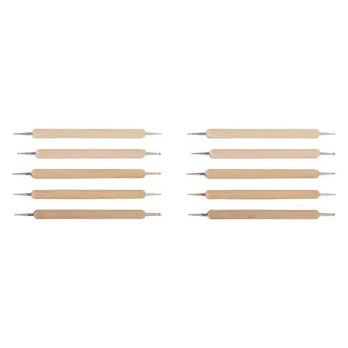 Produktbild: 10-teiliger Muster-Tracing-Stylus, Doppelseitiger Tracing-Dotting-Stylus mit Festem Griff, DIY-Gravur-Set für die Herstellung von Tonkeramik-Skulpturen