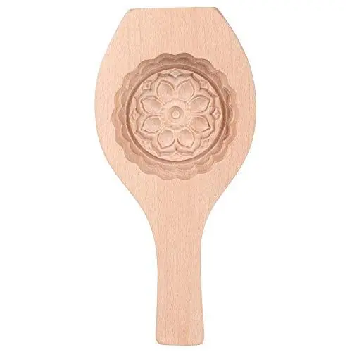 Produktbild: TOPINCN Backformen,Mondkuchenform aus Holz Blumenmuster DIY für Muffins Kekse Schokolade kleines Gebäck Backwerkzeug #06