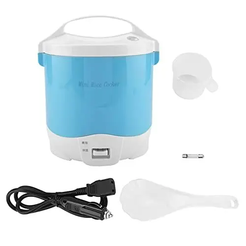 Produktbild: TOPINCN Dampfgarer, 24V 180W 1,6L Elektrischer Tragbarer Multifunktionaler Reiskocher Dampfgarer für Autos(Blau)