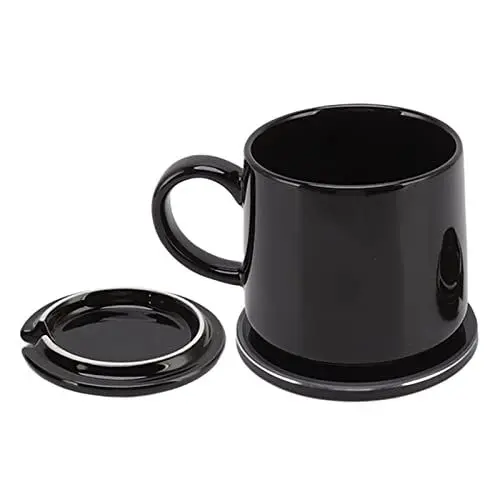 Produktbild: TOPINCN Kaffeewärmer und Becher-Set Intelligenter Tassenwärmer Anti-Splash Wireless Phone Charging für das Büro (Schwarz)